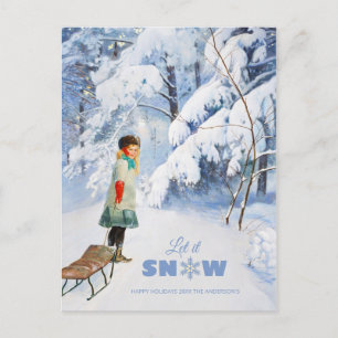 Christmas Jenny Nyström Let it snow CC0118 Postcard