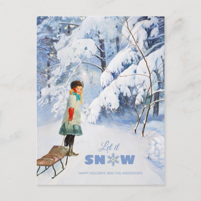 Christmas Jenny Nyström Let it snow CC0118 Postcard (Front)