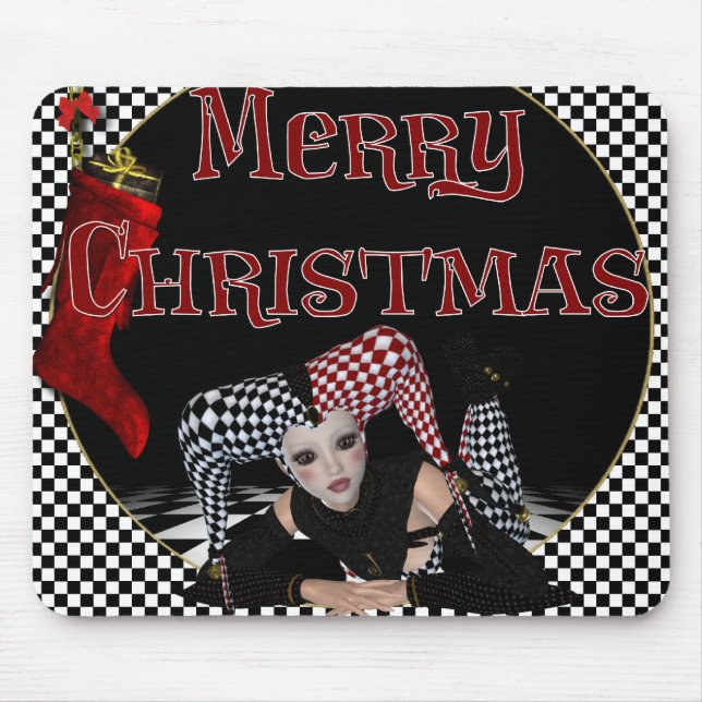 Christmas Jester 1 - Merry Christmas Mousepad (Front)