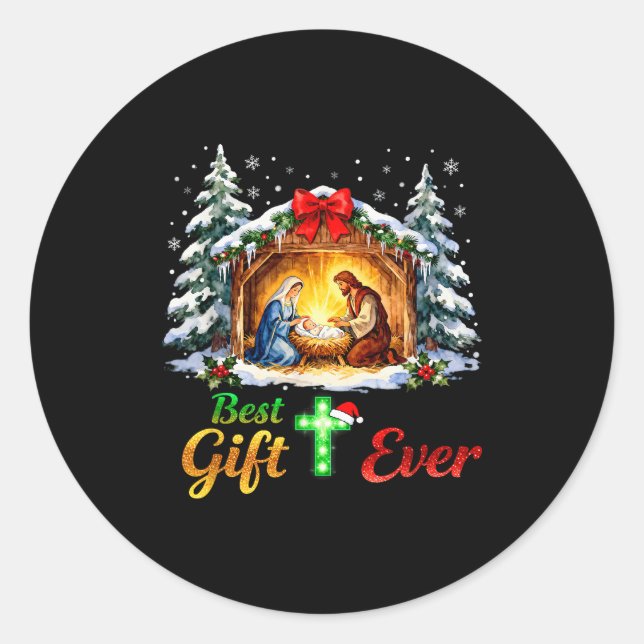 Christmas Jesus  Classic Round Sticker (Front)