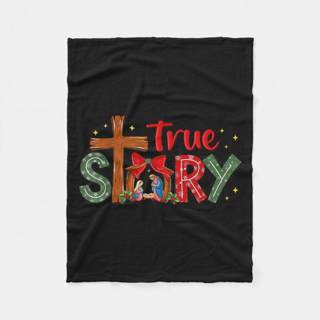 Christmas Jesus Cross Religious Christian Xmas Tru Fleece Blanket (Front)