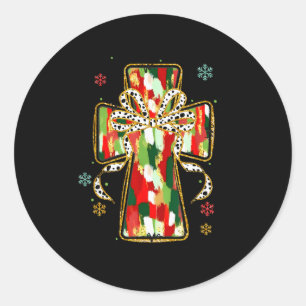 Christmas Jesus Is The Reason Christian Cross Coqu Classic Round Sticker