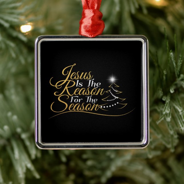 Christmas Jesus is the Reason for the Season Metal Ornament (Tree)