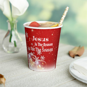 Christmas Jesus is the Reason Paper Party Cup