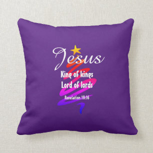 Christmas JESUS LORD OF LORDS Customized PURPLE Throw Pillow