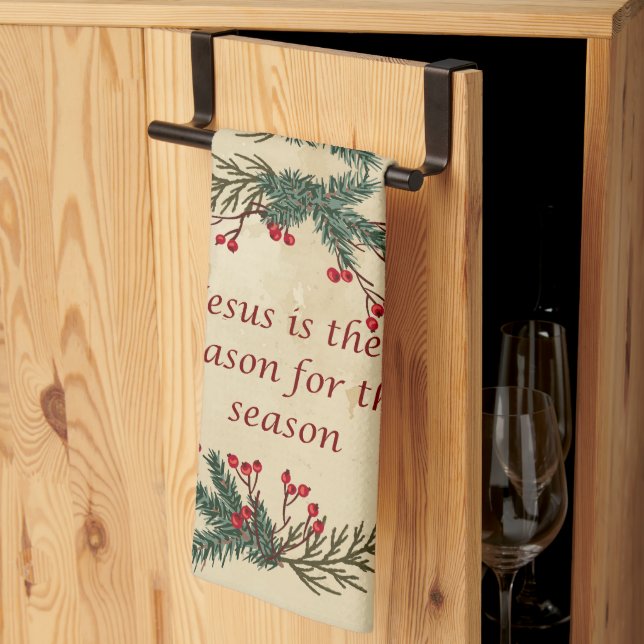 Christmas Jesus Reason for the Season Kitchen Towel (Thirds Fold)