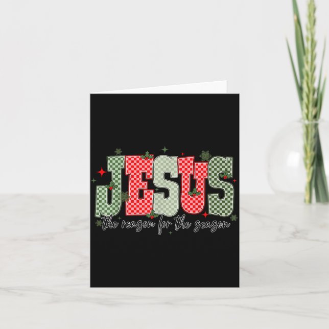 Christmas Jesus Reason Season Xmas Christian Men W Card (Front)
