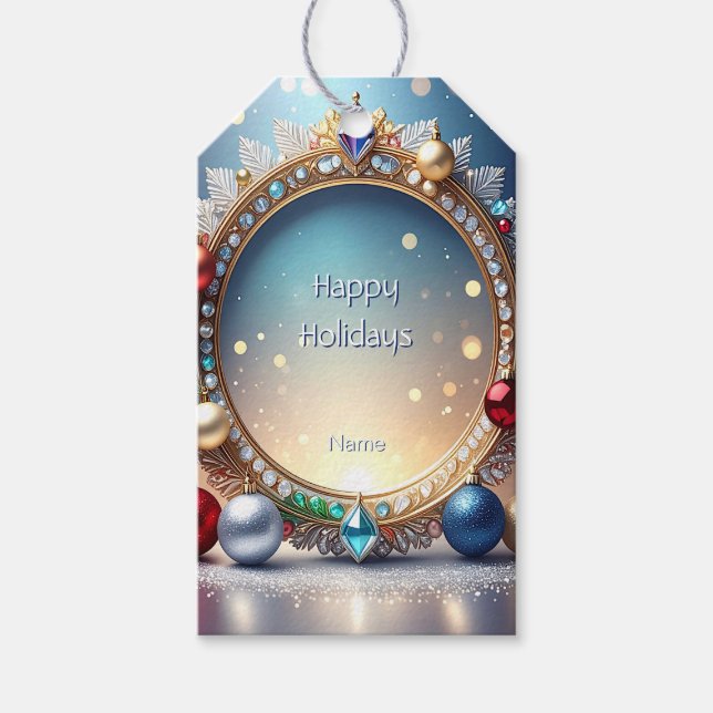 Christmas Jewel Frame Gift Tag (Front)