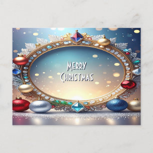 Christmas Jewel Frame Holiday Postcard
