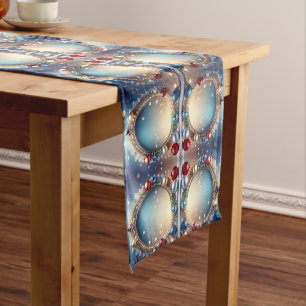 Christmas Jewel Frame Holiday Table Runner