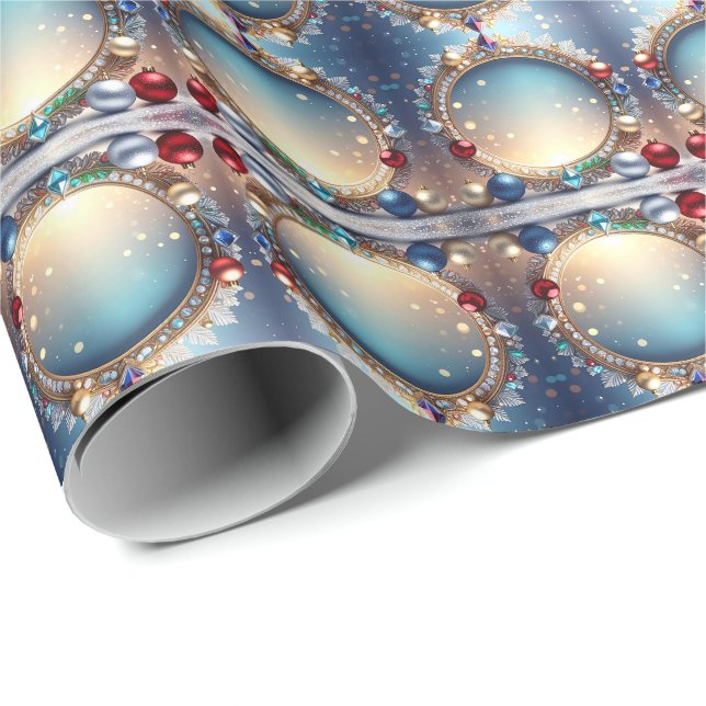 Christmas Jewel Frame Wrapping Paper (Roll Corner)