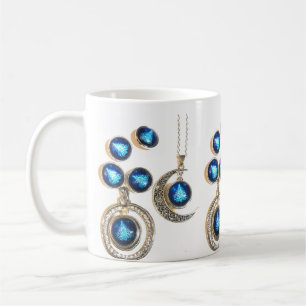 Christmas jewellery Tree blue black bright Moon  Coffee Mug
