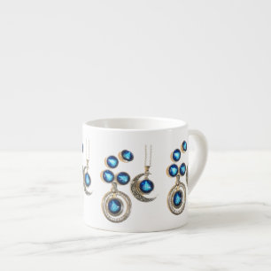 Christmas jewellery Tree blue black bright Moon Espresso Cup