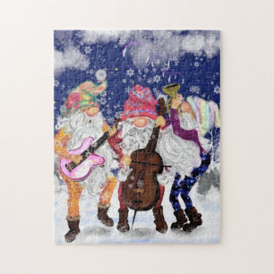 Christmas Jigsaw Puzzle Gift Gnomes Music Band 