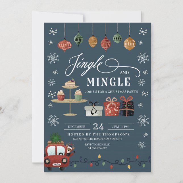Christmas Jingle and Mingle Party Invitation (Front)