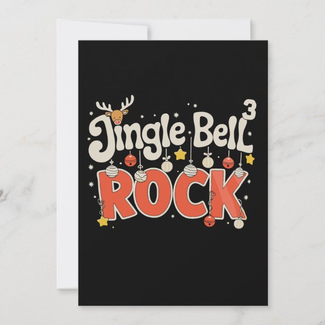 Christmas Jingle Bells 3 Math Rock Xmas Holiday Card (Front)
