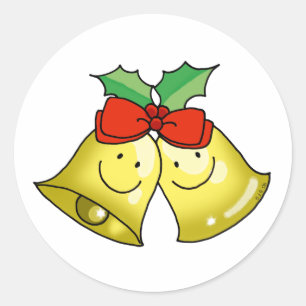 Christmas jingle bells classic round sticker