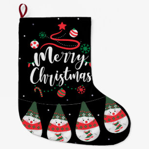 Christmas Jingle Bells Joyful Greetings Collection Large Christmas Stocking