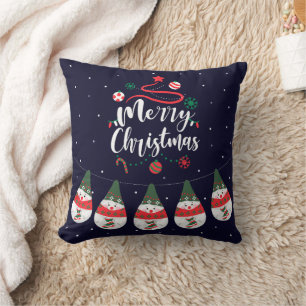 Christmas Jingle Bells Joyful Greetings Collection Throw Pillow