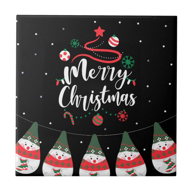 Christmas Jingle Bells Joyful Greetings Collection Tile (Front)