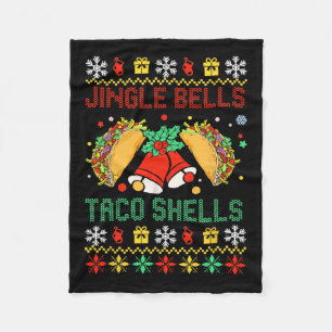 Christmas Jingle Bells Taco Shells Funny Family Ug Fleece Blanket