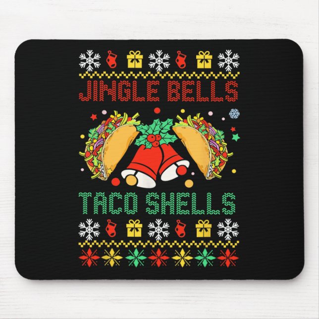 Christmas Jingle Bells Taco Shells Funny Family Ug Mouse Pad (Front)