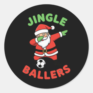 Christmas Jingle Byllers Soccer Santa Dab Footbyll Classic Round Sticker