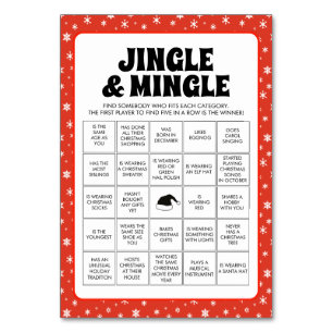 Christmas Jingle & Mingle Bingo Game Table Number
