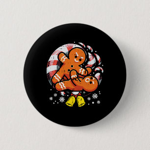 Christmas Jiu Jitsu Gingerbread Xmas Bjj Wrestling 2 Inch Round Button