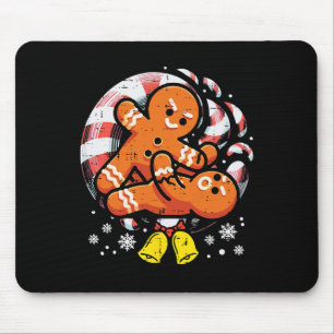 Christmas Jiu Jitsu Gingerbread Xmas Bjj Wrestling Mouse Pad