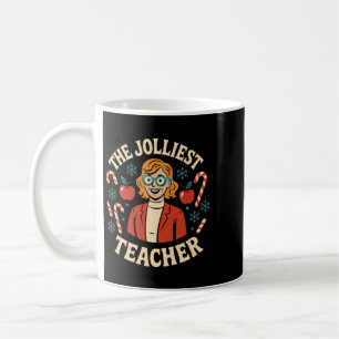 Christmas Jolliest Teacher Fun Womans Santa School Coffee Mug
