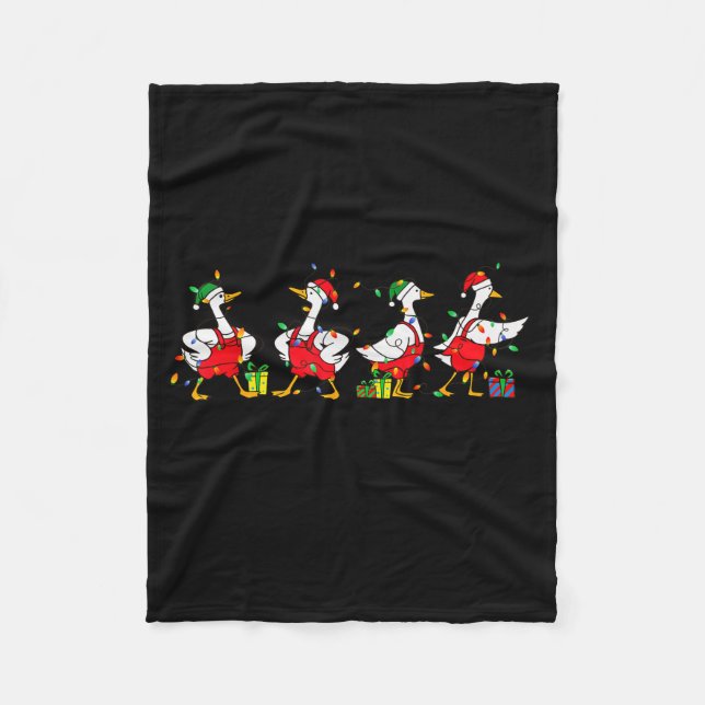 Christmas Jolly Goose That’s It I’m Not Going Funn Fleece Blanket (Front)