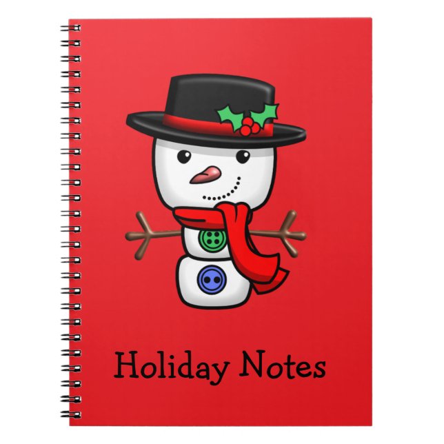 Christmas Jolly Snowman Notebook (Front)