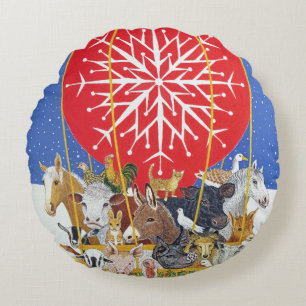 Christmas Journey Round Pillow