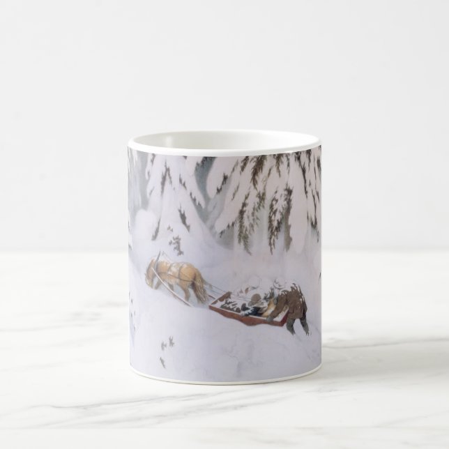 Christmas Journey Through the Snow (by Kittelsen) Coffee Mug (Center)
