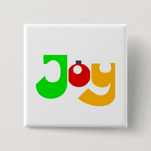 Christmas Joy 2 Inch Square Button (Front)