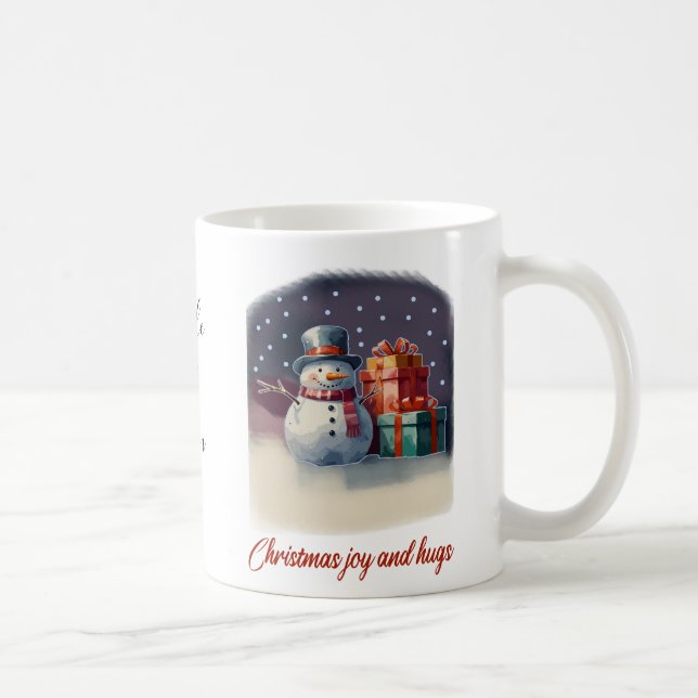 Christmas Joy and Hugs personalize mug (Right)
