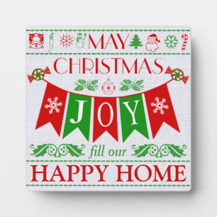 Christmas Joy Banner Text Art Display Plaque