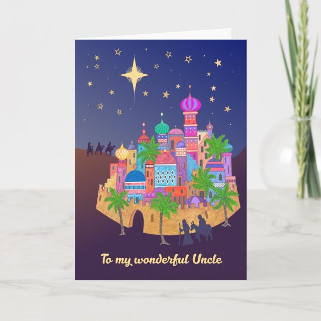 Christmas Joy Bethlehem for Uncle Card (Front)