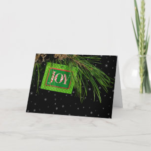 Christmas Joy Card ornament on tree