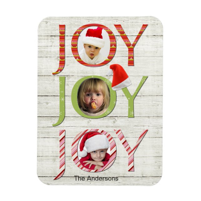 Christmas Joy Custom Photo Holiday Magnet (Vertical)