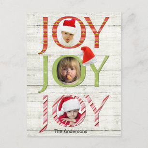 Christmas Joy Custom Photo Holiday Postcard