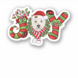 Christmas Joy Dwarf Stocking West Highland White T