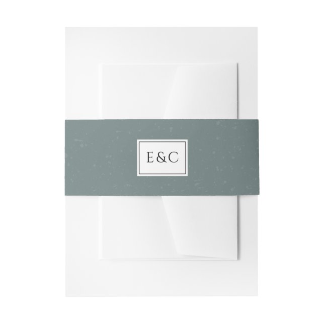 Christmas Joy | Elegant Winter Wedding Monogram Invitation Belly Band (Front Example)