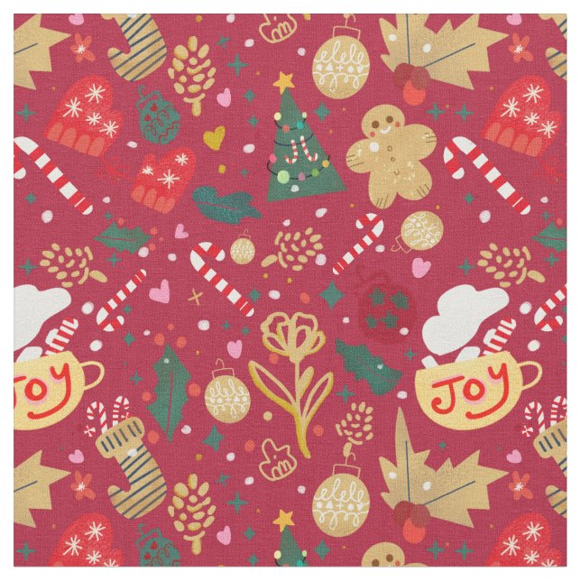 Christmas Joy Fabric (Close Up)