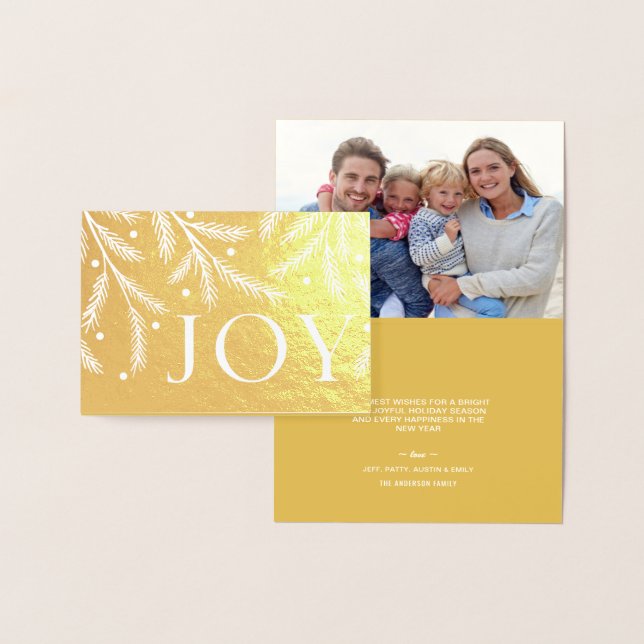 Christmas Joy Gold Foil Holiday Tree Branches Foil Card (Display)