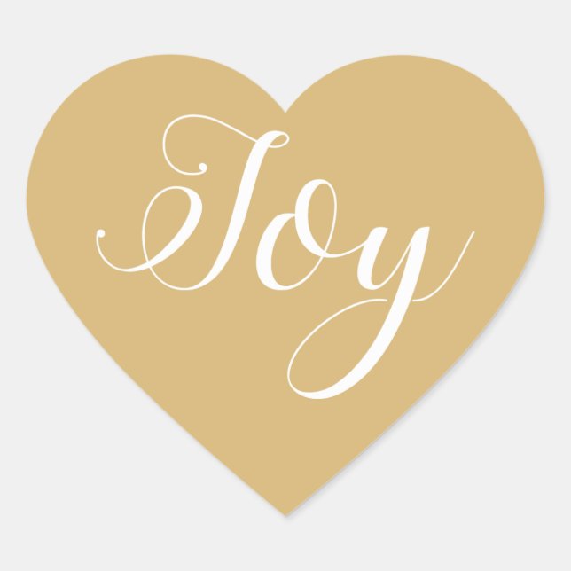 Christmas Joy Gold Yellow Heart Sticker (Front)