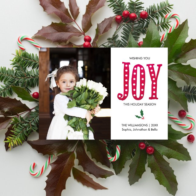 Christmas Joy Hand-lettered Holiday Photo Card (Creator Uploaded)