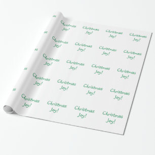 Christmas Joy Holiday Green Font Wrapping Paper