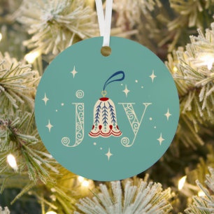 Christmas Joy Holiday Metal Ornament